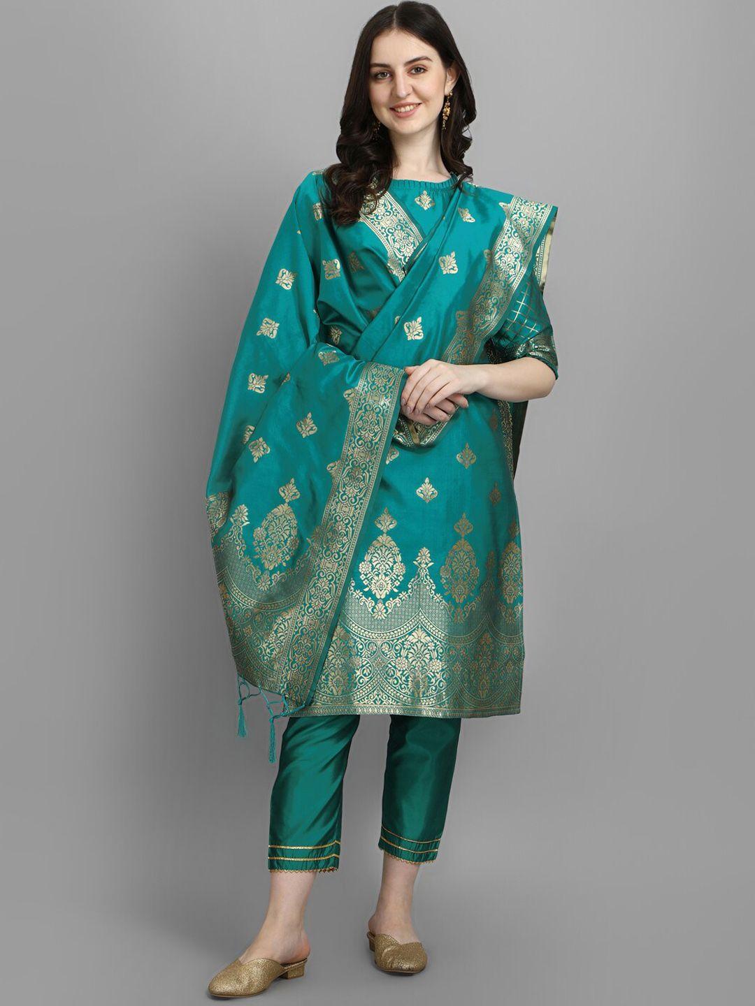 kalini woven design kurta with trousers & with dupatta