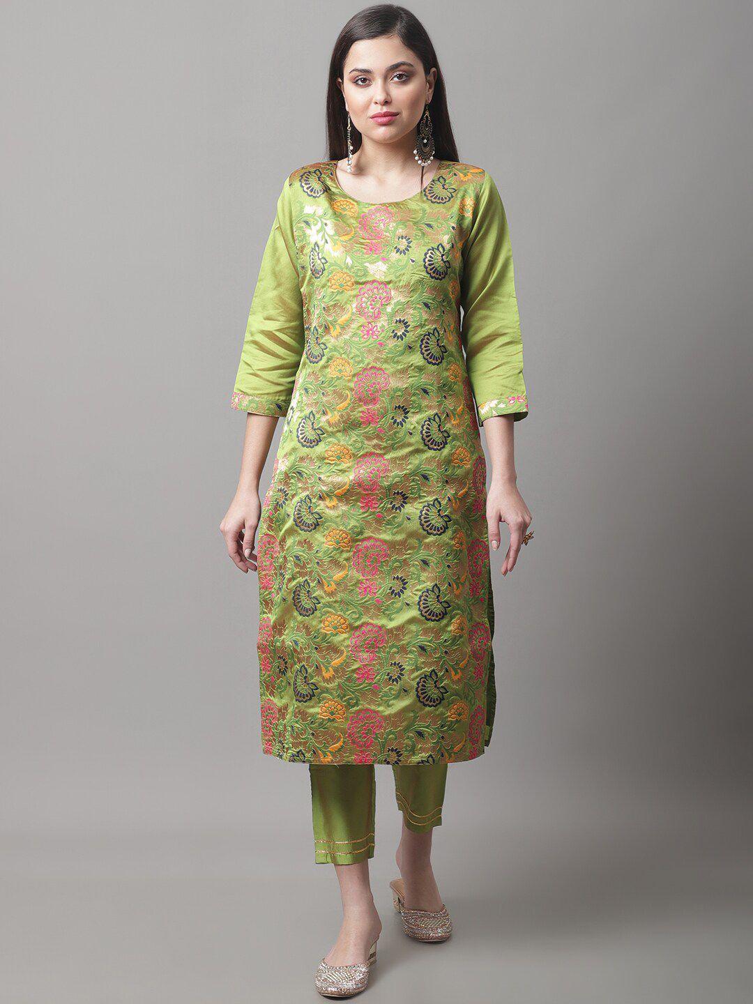 kalini woven design kurta with trousers & with dupatta