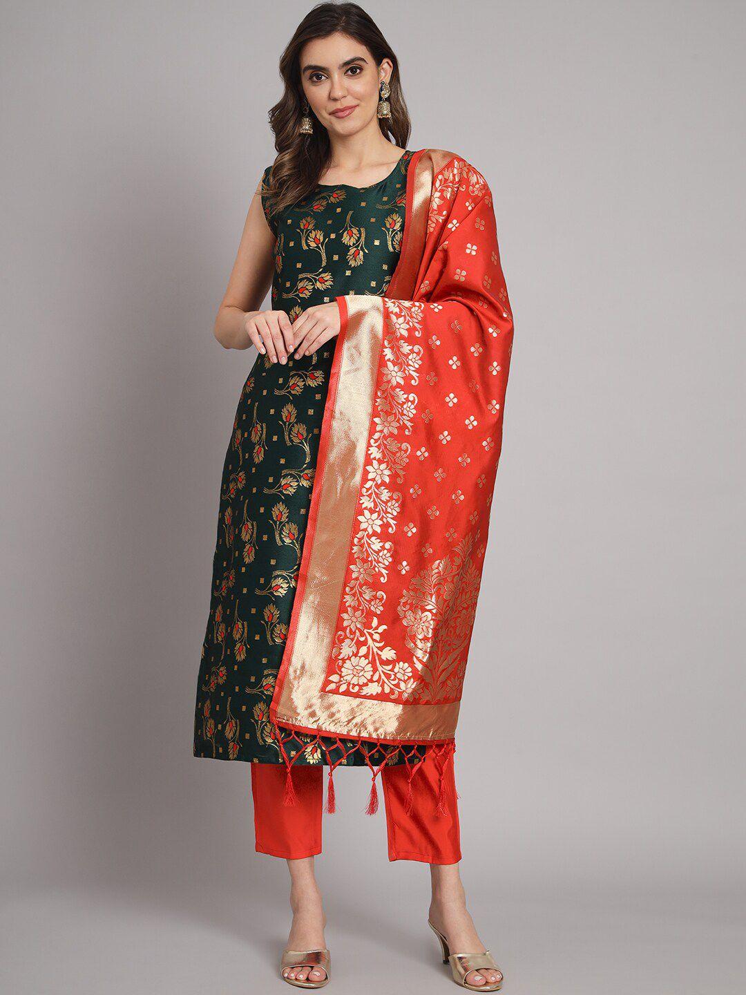 kalini woven design kurta with trousers & with dupatta