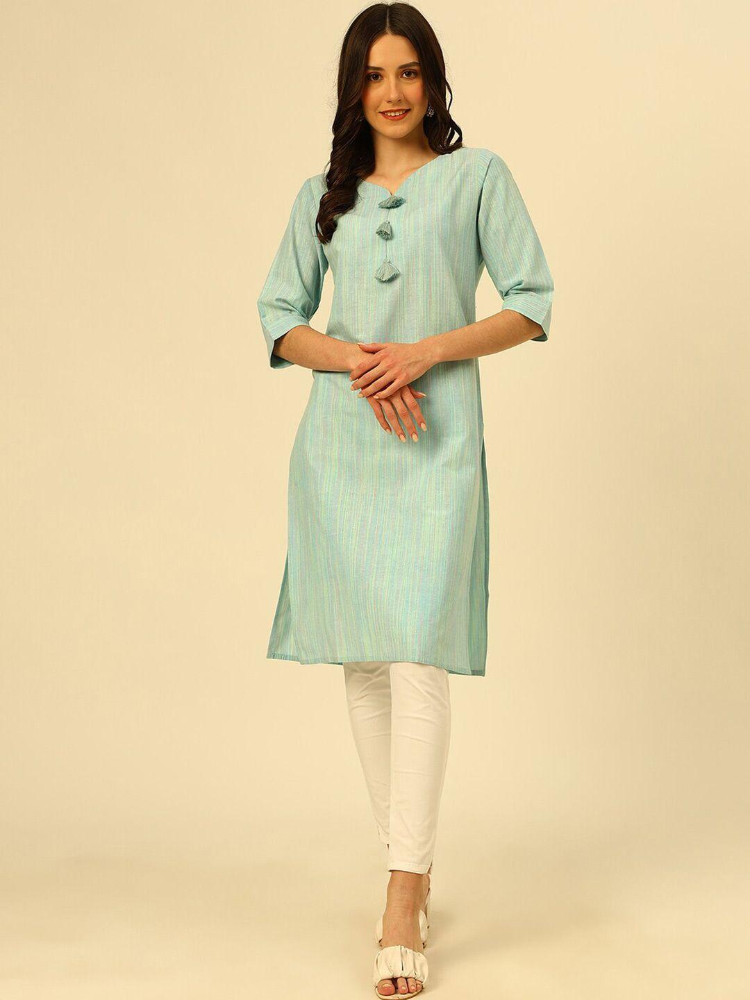 kalini woven design pure cotton straight kurta