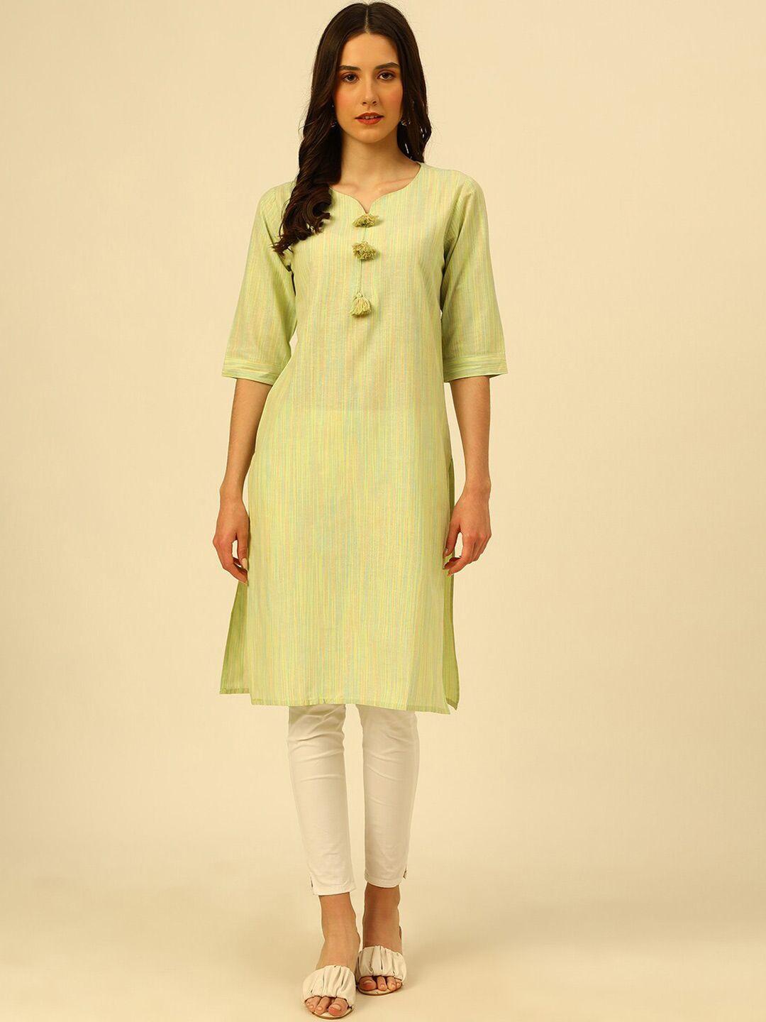 kalini woven design v-neck straight kurta