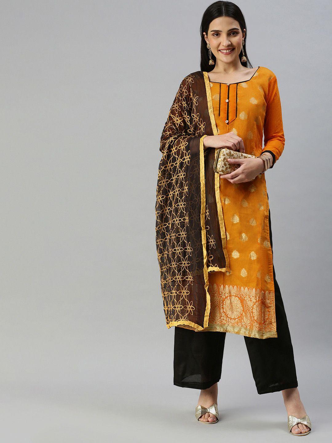 kalini woven design zari unstitched dress material