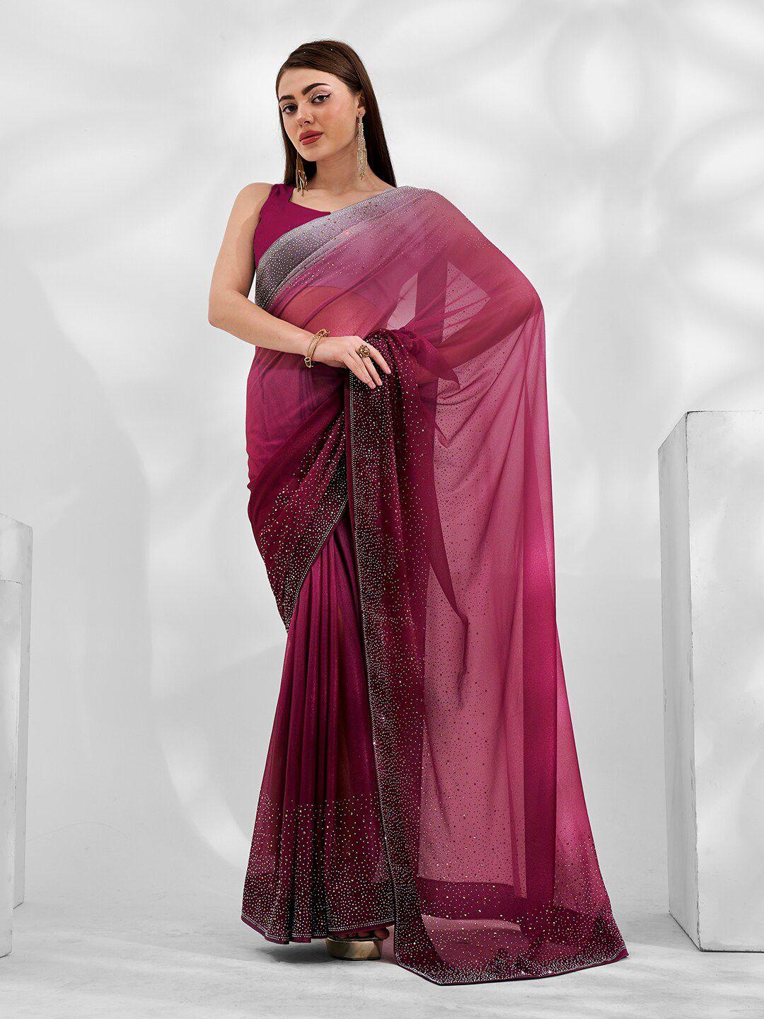 kalista embellished beads and stones saree