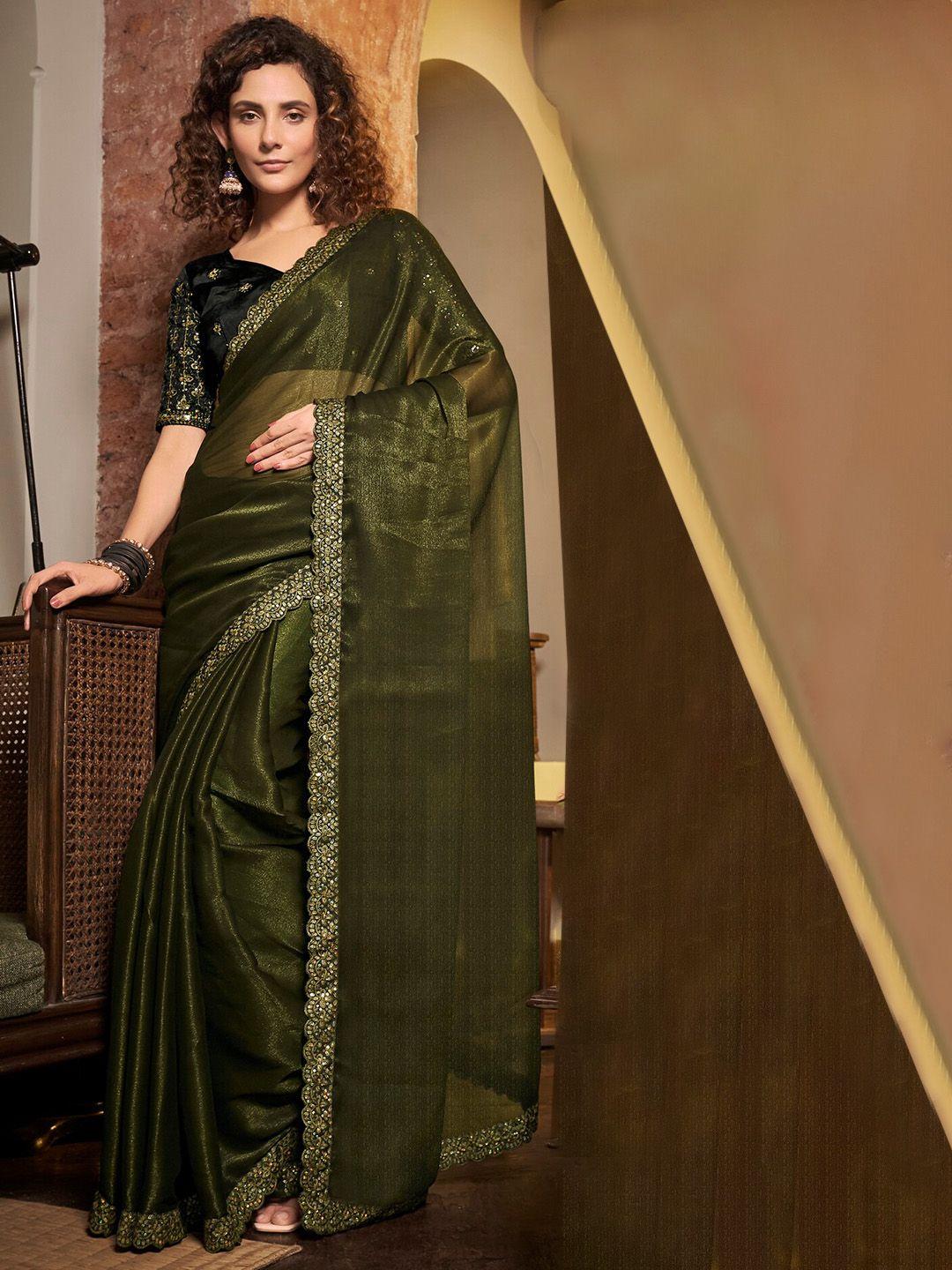 kalista embroidered pure chiffon saree