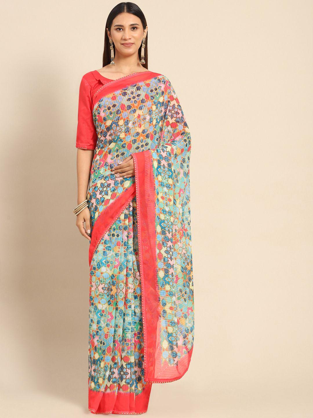 kalista multicoloured sequinned saree