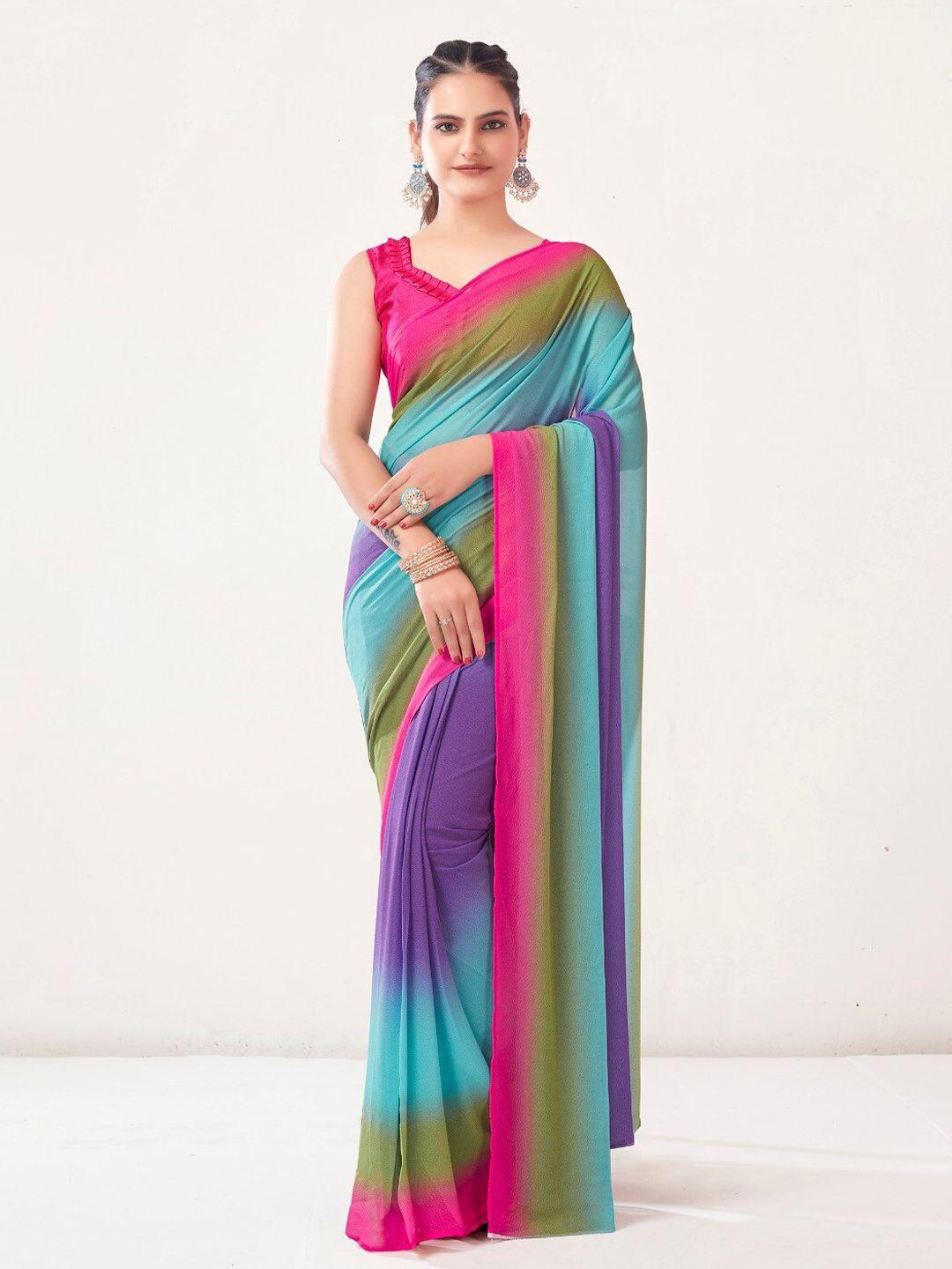 kalista ombre dyed pure georgette saree