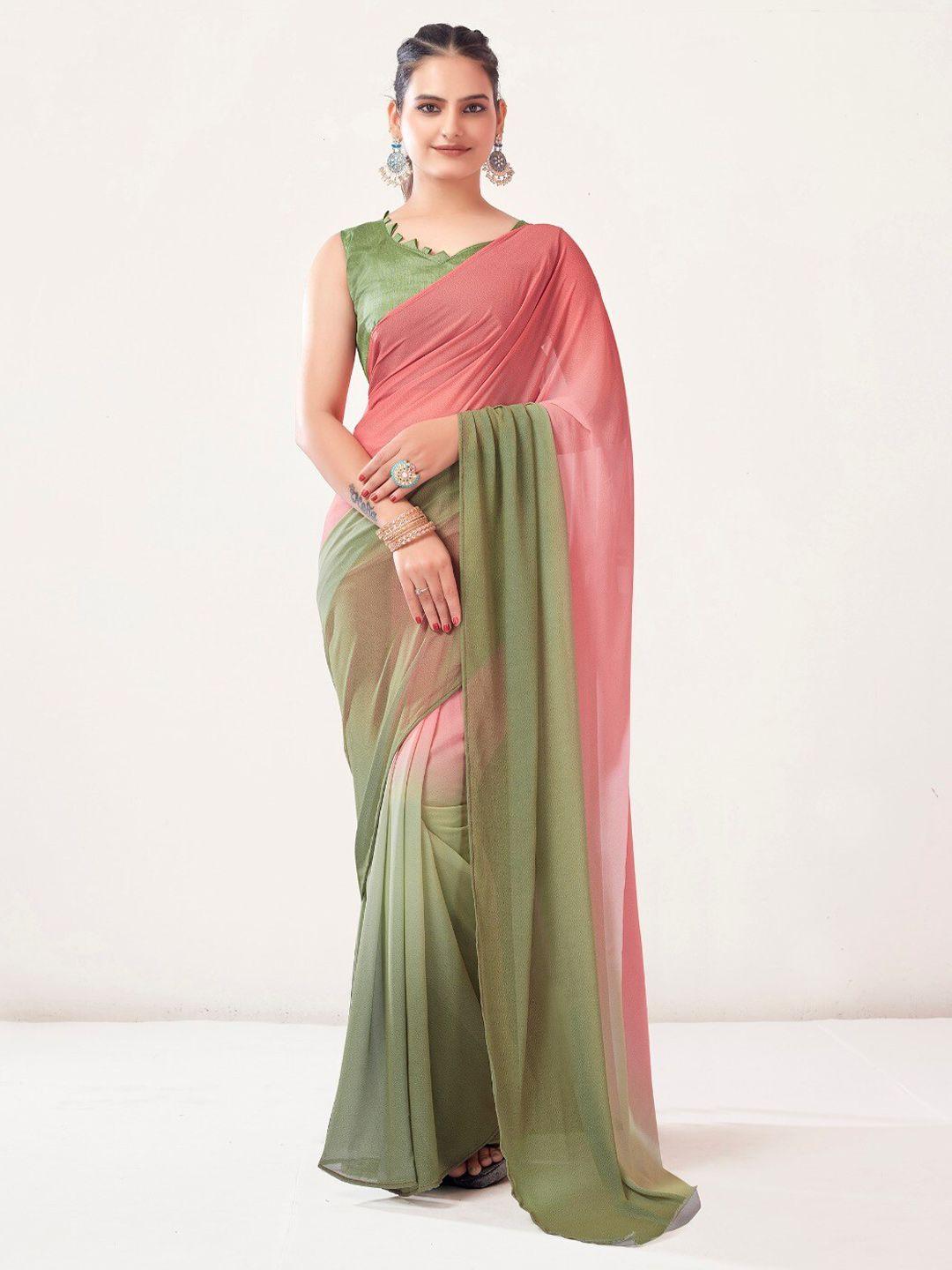 kalista ombre dyed pure georgette saree