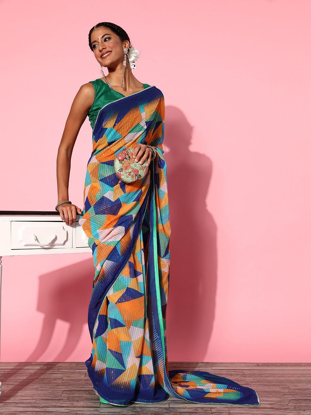 kalista printed saree with solid border