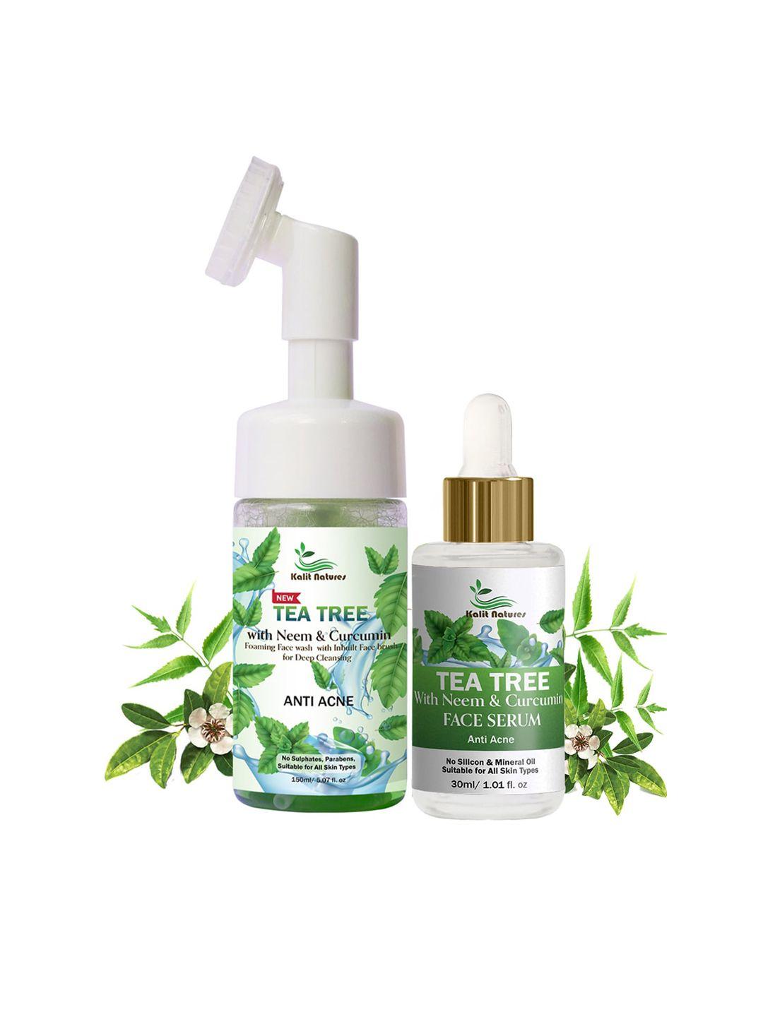 kalit natures set of anti-acne tea tree with neem face wash - 150 ml & face serum - 30 ml