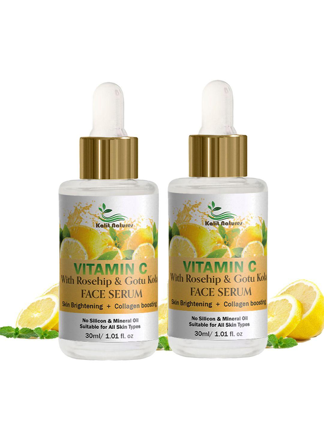 kalit natures set of 2 vitamin c face serum with rosehip & gotu kola - 30 ml each
