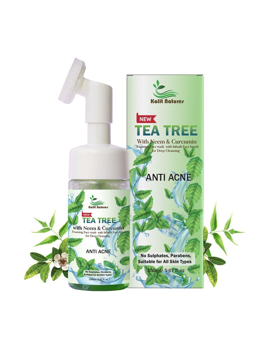 kalit natures tea tree foaming face wash with neem & curcumin - 150ml