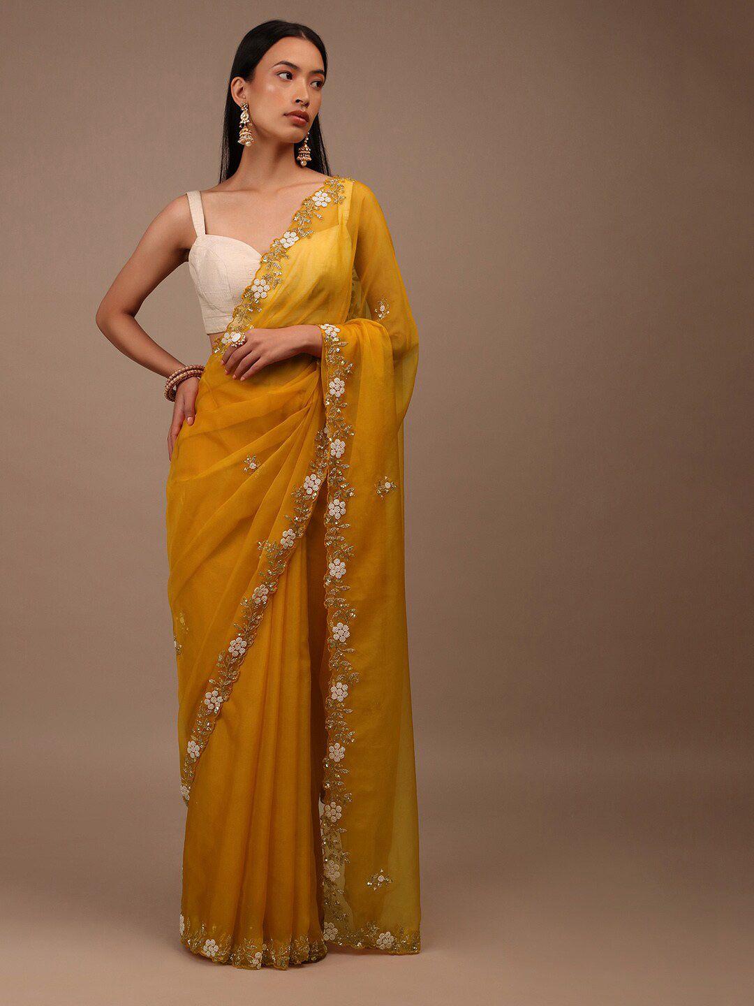kalki fashion beads and stones embellished saree