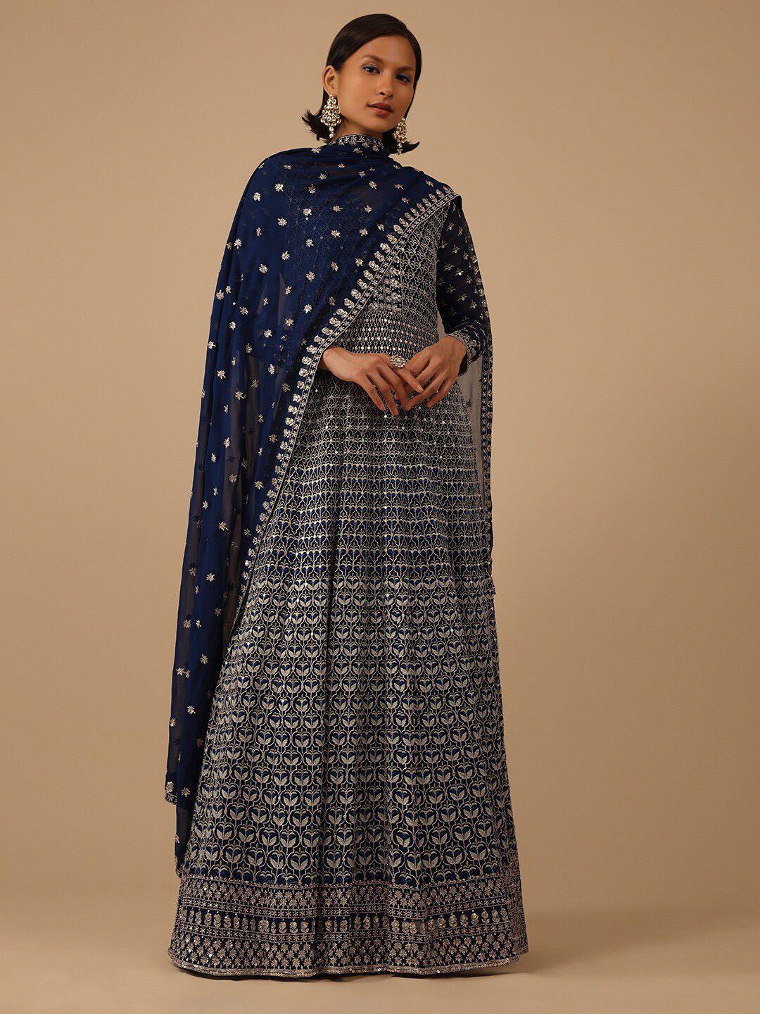 kalki fashion ethnic motifs embroidered ethnic dress with dupatta
