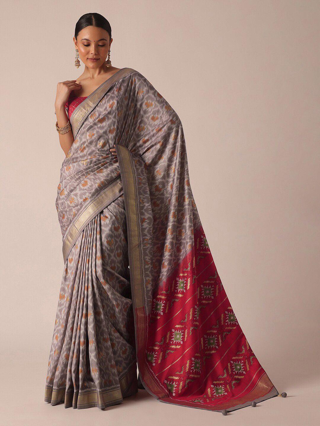 kalki fashion ethnic motifs printed zari saree