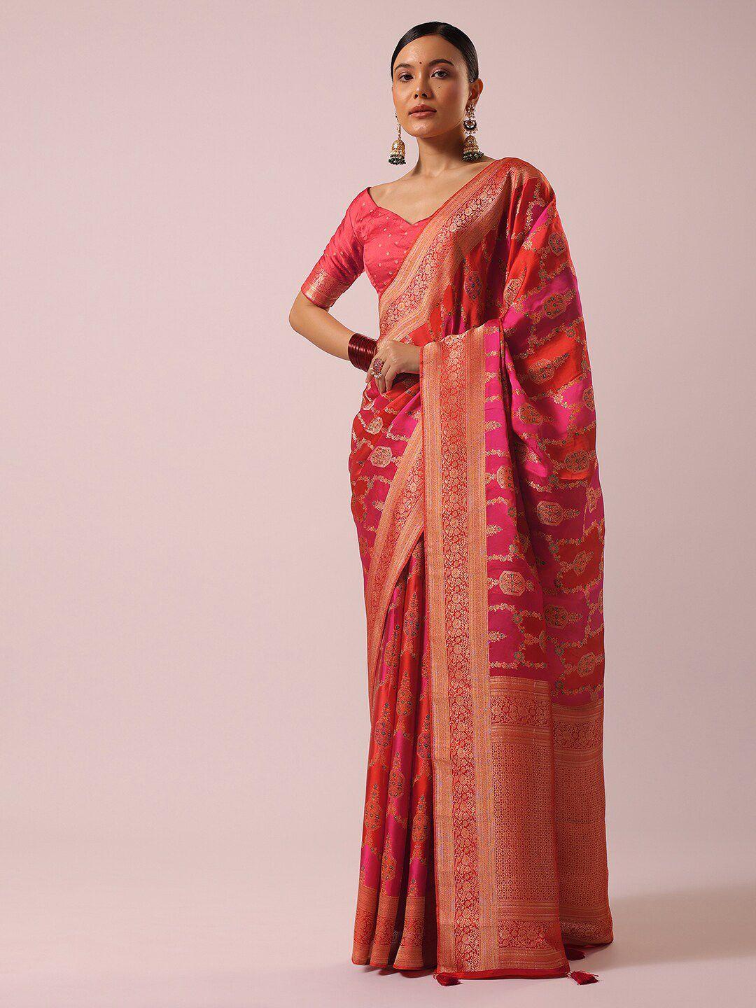 kalki fashion ethnic motifs woven design brocade weave zari rangkat saree