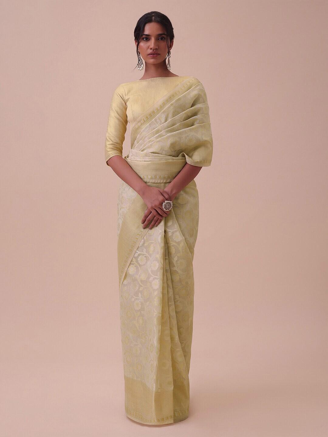 kalki fashion ethnic motifs woven design zari silk cotton saree