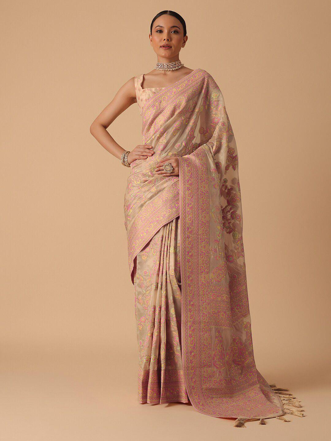 kalki fashion floral embroidered saree