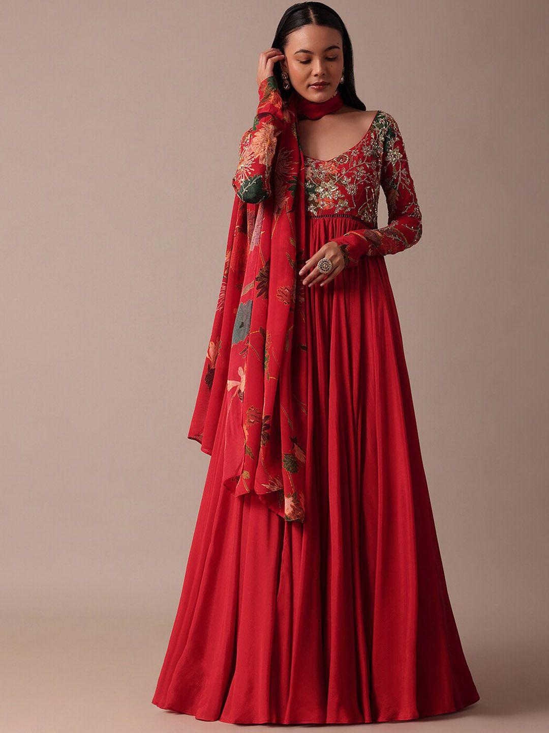 kalki fashion women embellished sequinned anarkali kurta