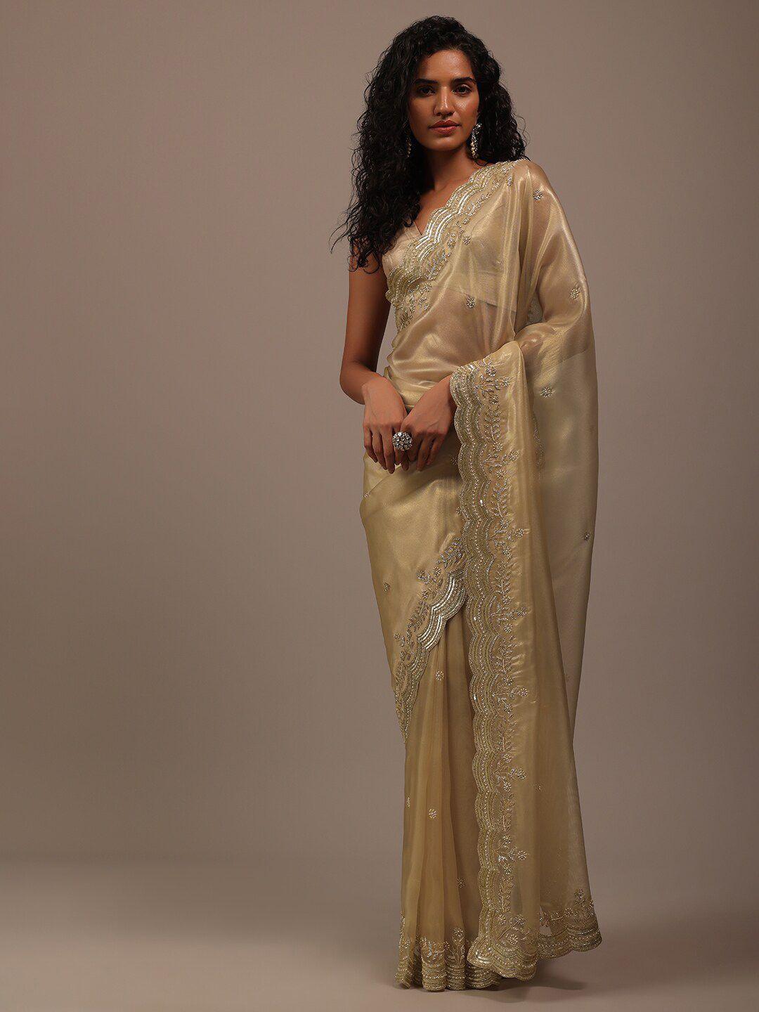 kalki fashion embellished beads and stones tissue saree