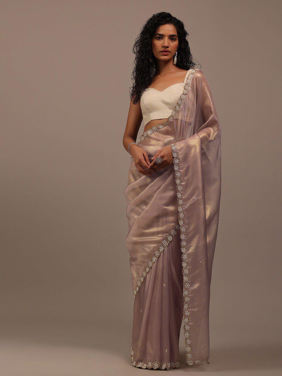 kalki fashion embellished beads and stones tissue saree