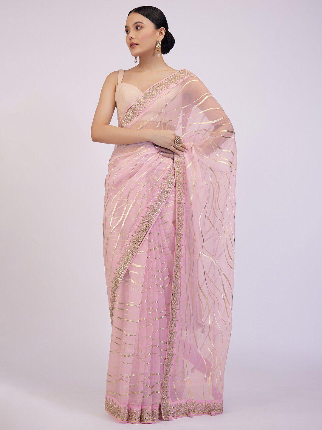 kalki fashion embellished organza saree