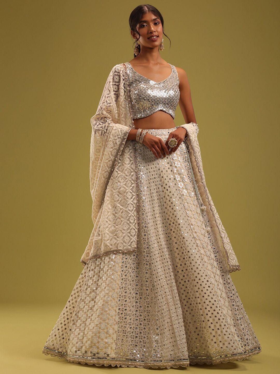 kalki fashion embellished sequinned ready to wear lehenga with blouse & dupatta