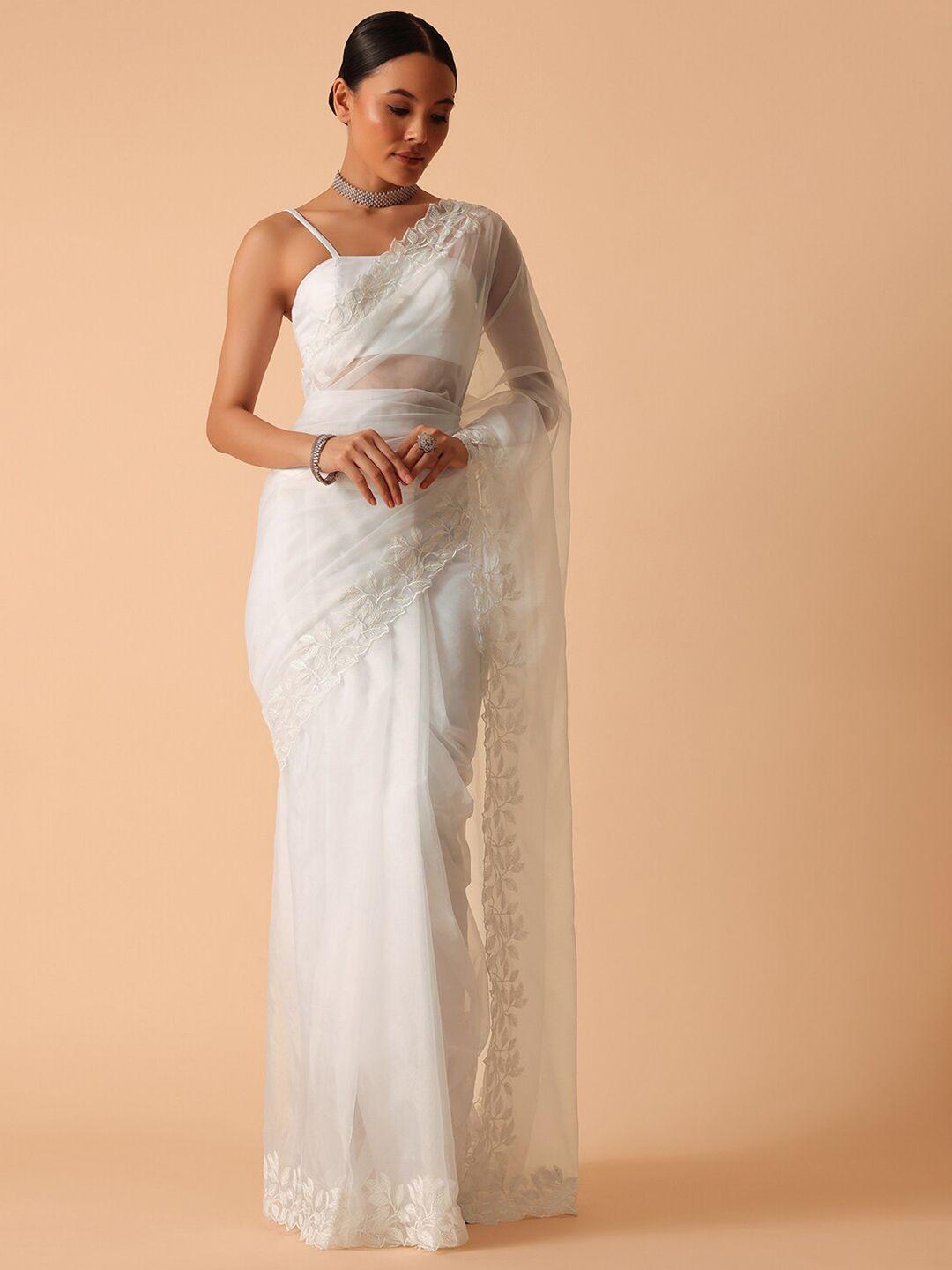 kalki fashion embroidered detailed organza saree