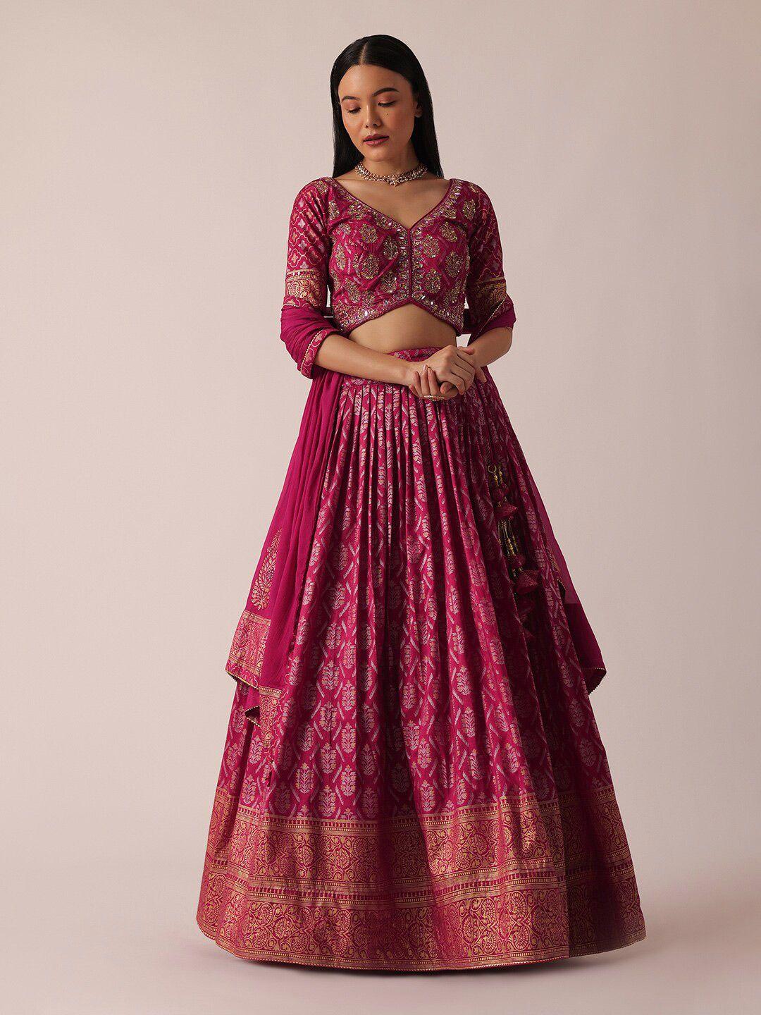 kalki fashion ethnic motifs woven design ready to wear lehenga & blouse with dupatta