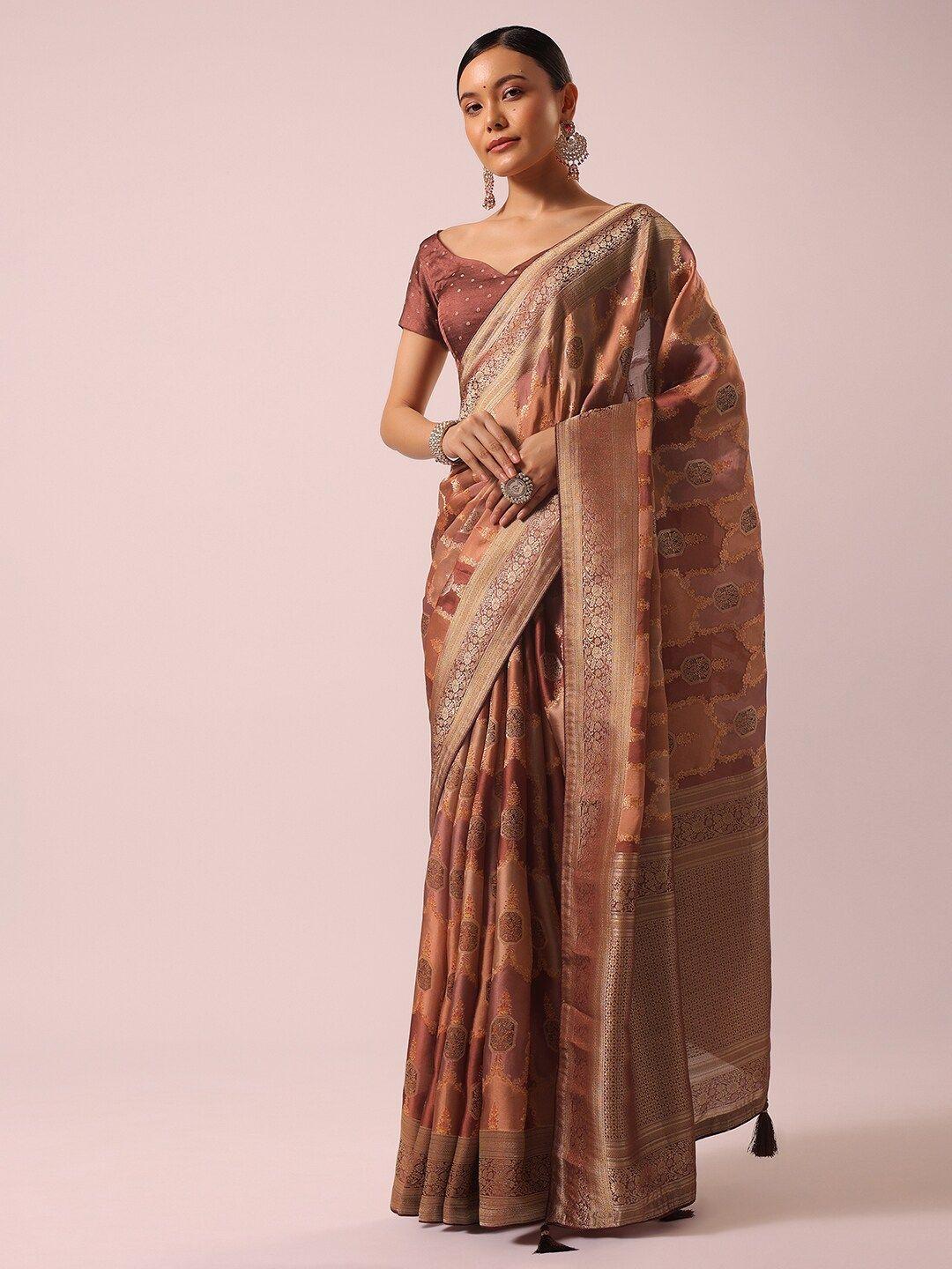 kalki fashion ethnic motifs woven design zari satin saree