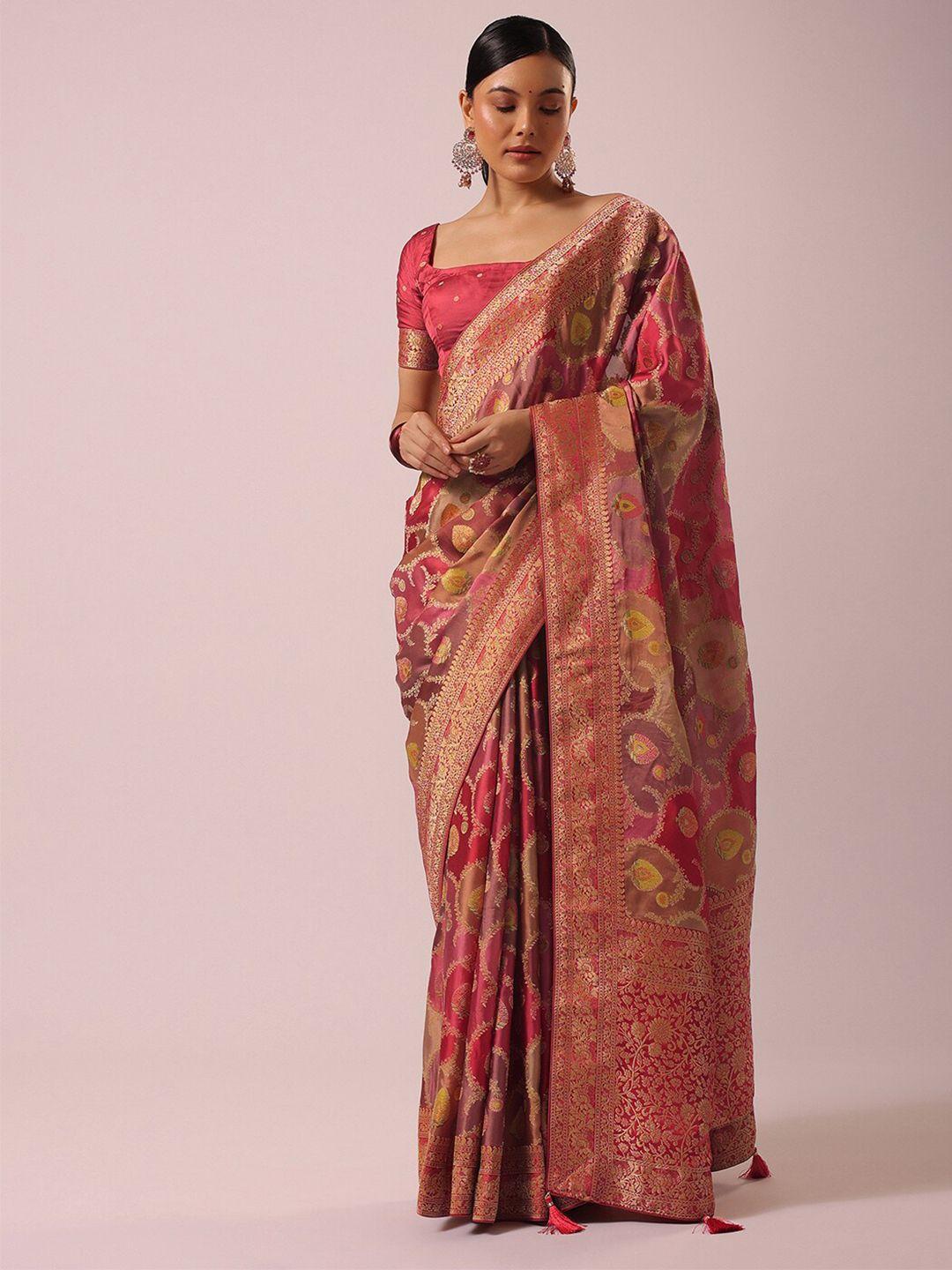 kalki fashion ethnic motifs woven design zari satin saree