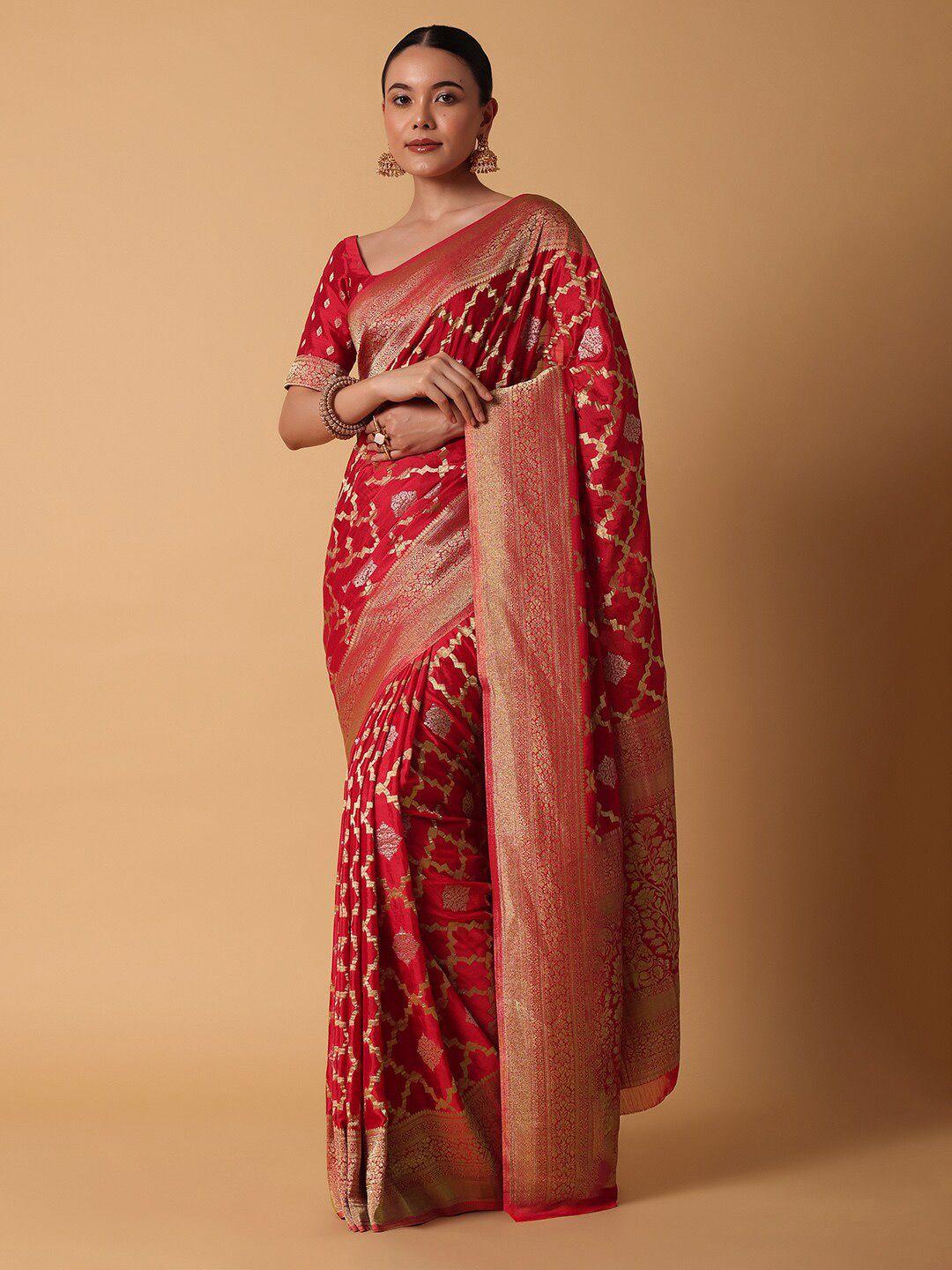 kalki fashion ethnic woven design zari satin saree