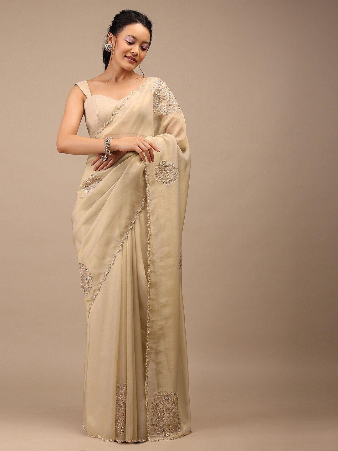 kalki fashion floral embroidered saree