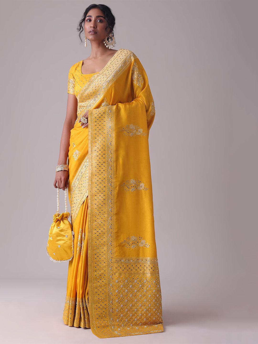 kalki fashion floral embroidered saree