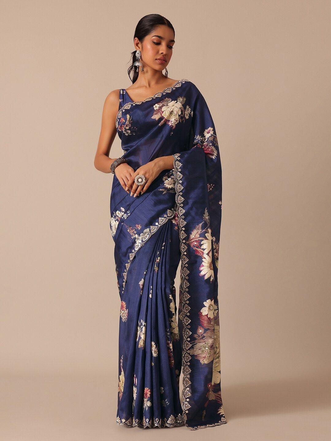 kalki fashion floral printed saree