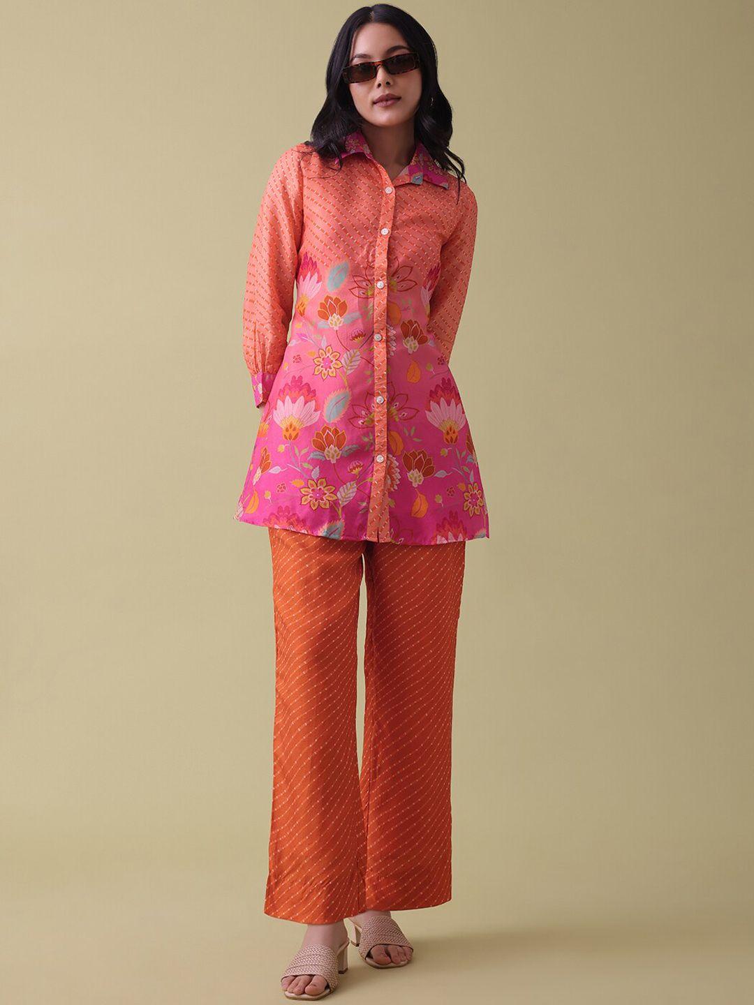 kalki fashion floral printed tunic and trousers