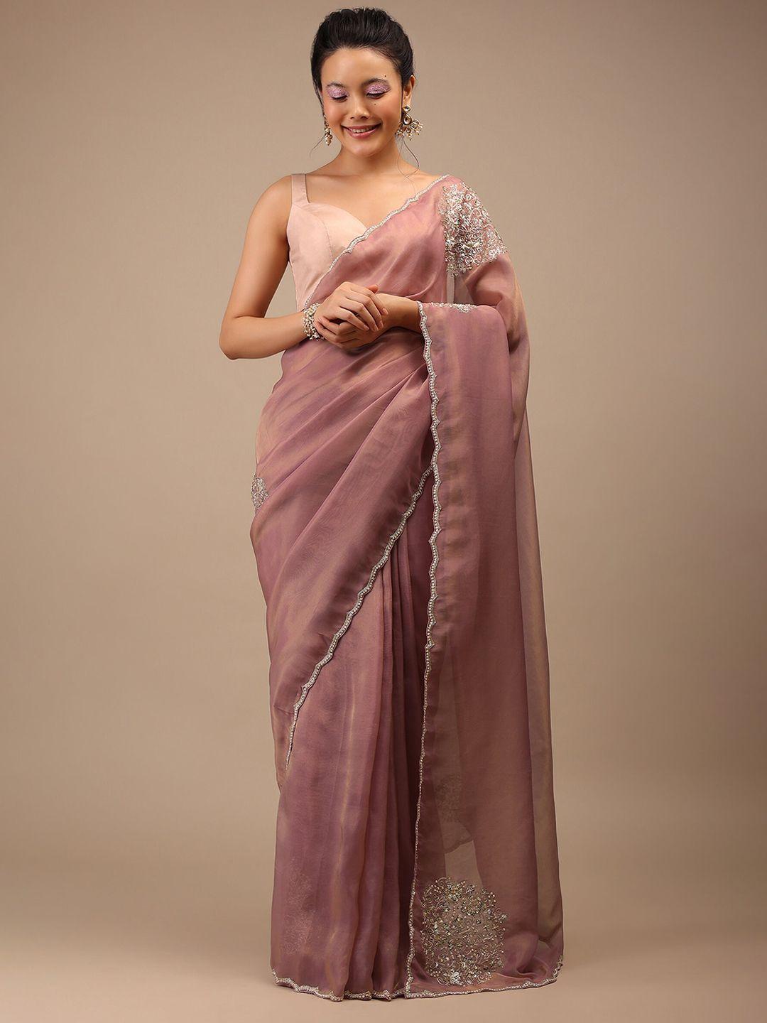 kalki fashion floral sequinned saree