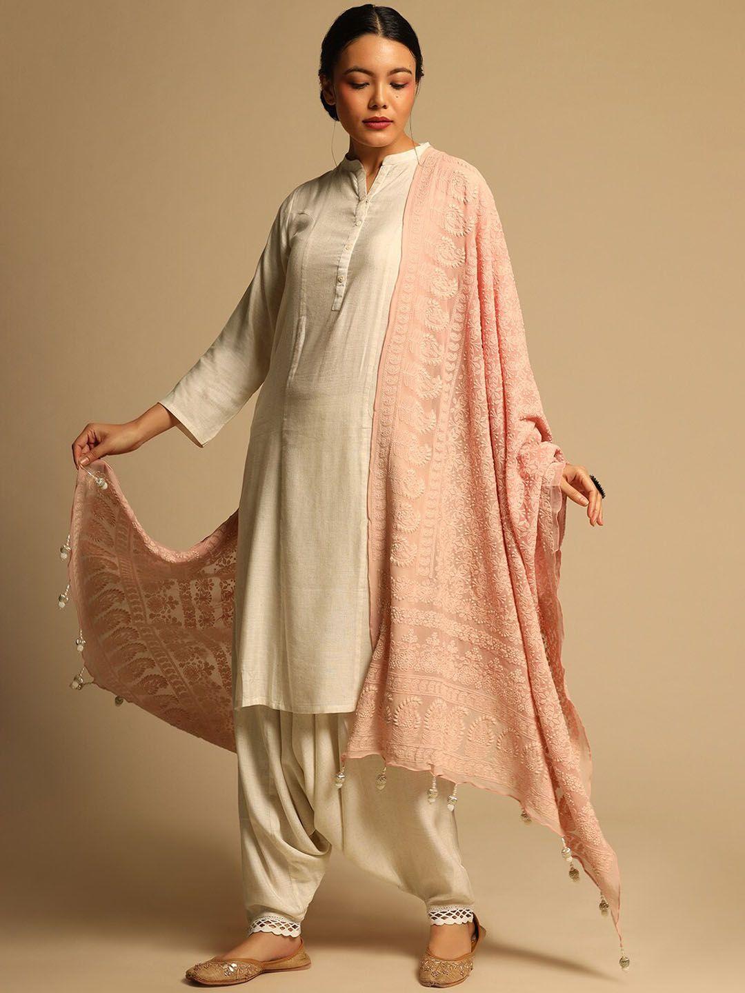 kalki fashion mandarin collar straight linen kurta with salwar