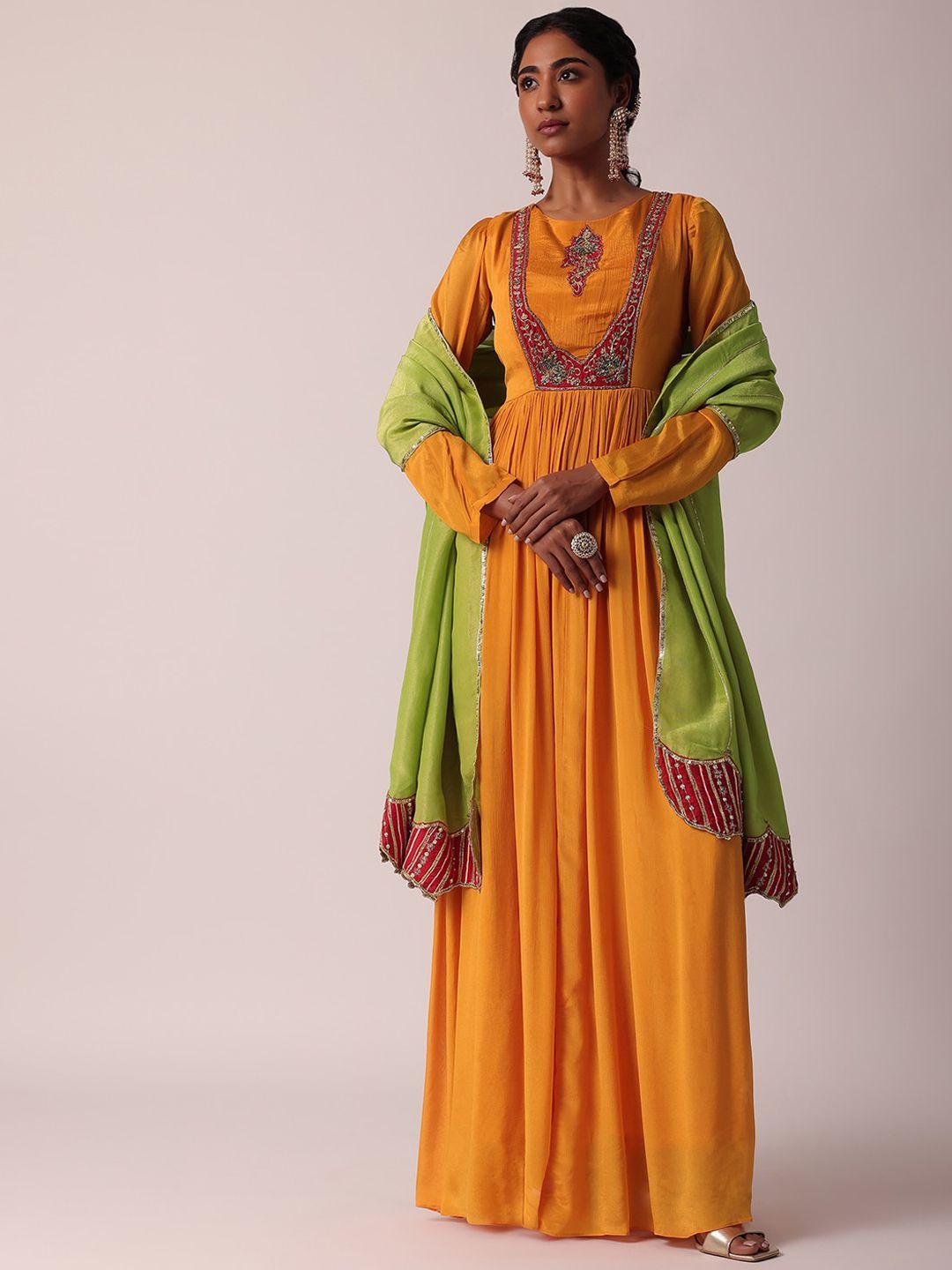 kalki fashion maxi length anarkali dress with dupatta