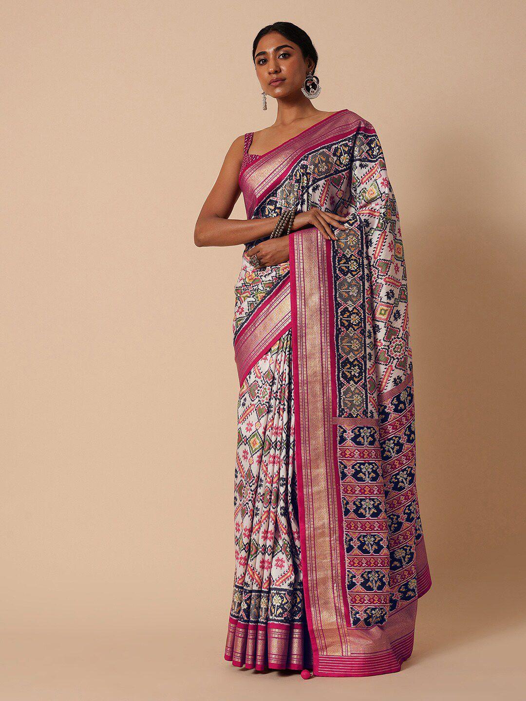 kalki fashion pink silk blend saree