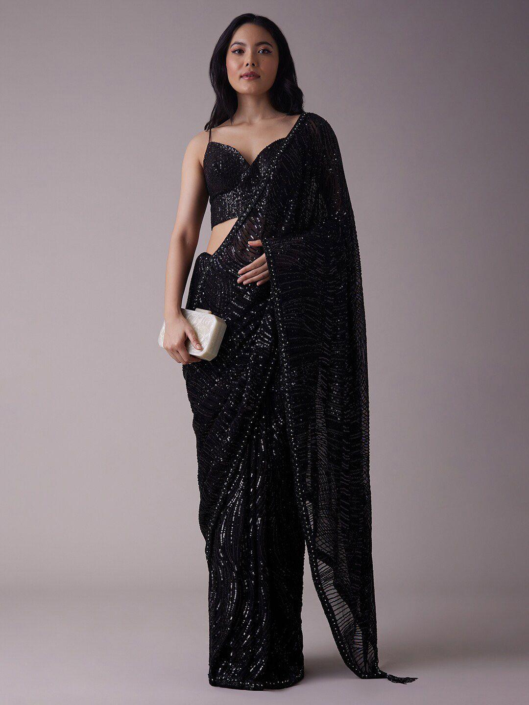 kalki fashion sequin embellished saree