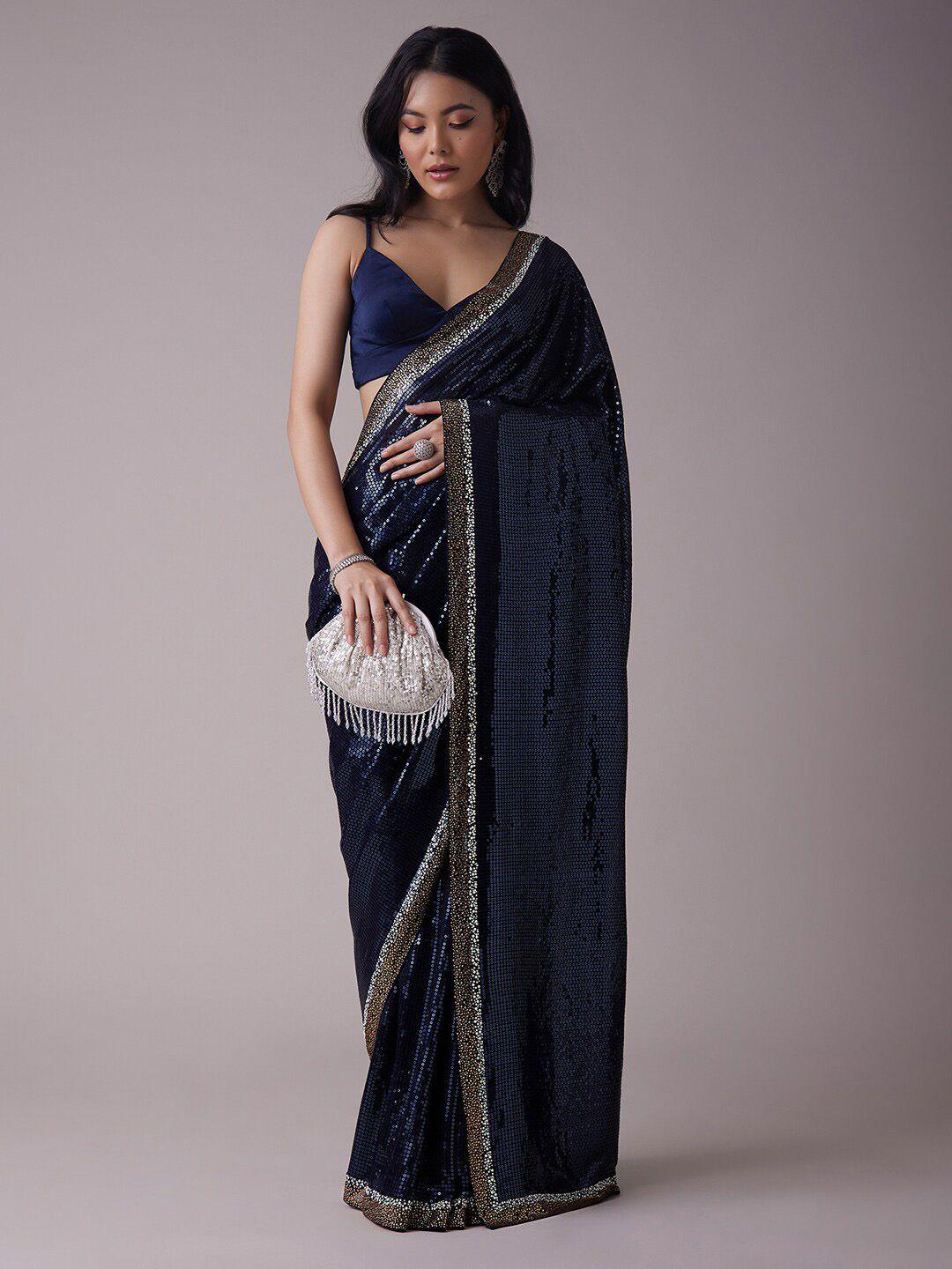 kalki fashion sequin embellished saree