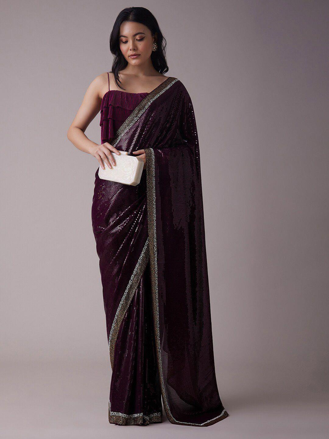 kalki fashion sequin embellished saree