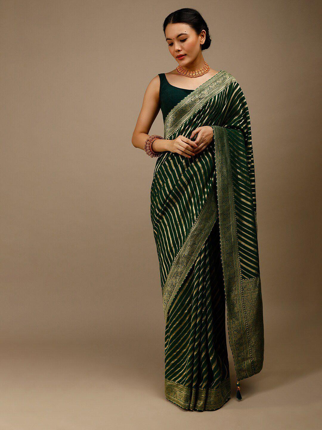 kalki fashion striped zari pure georgette saree