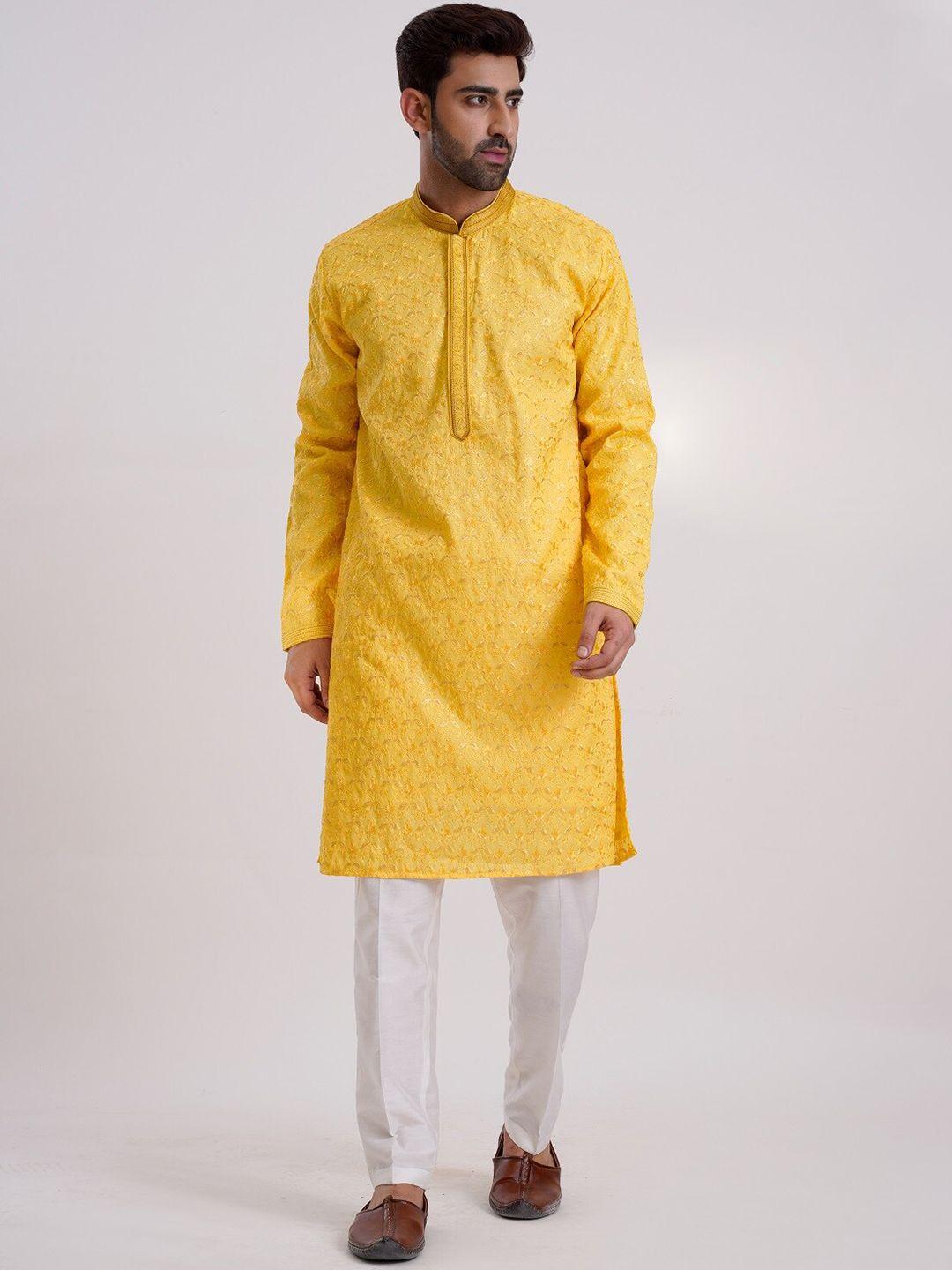 kalpraag floral embroidered straight kurta with trousers