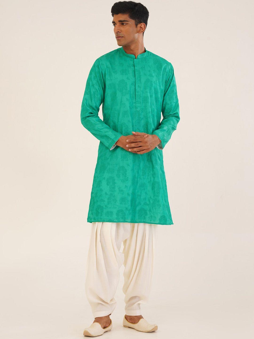 kalpraag embroidered regular kurta with patiala & with dupatta