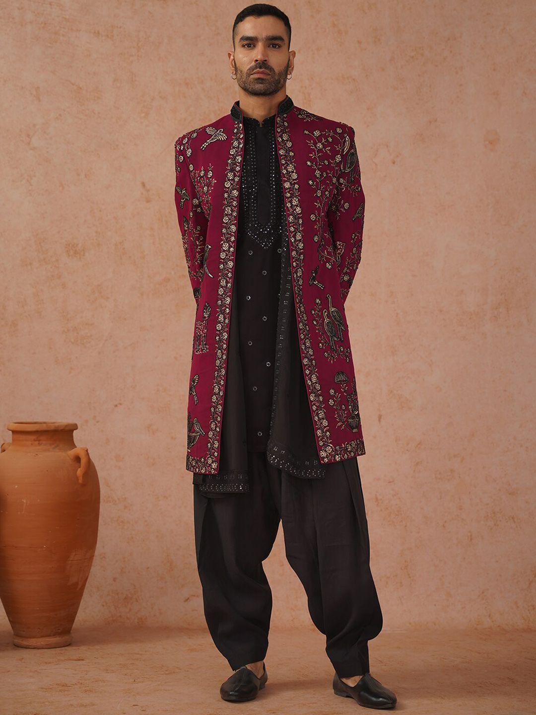 kalpraag ethnic motifs embroidered sequinned straight kurta set