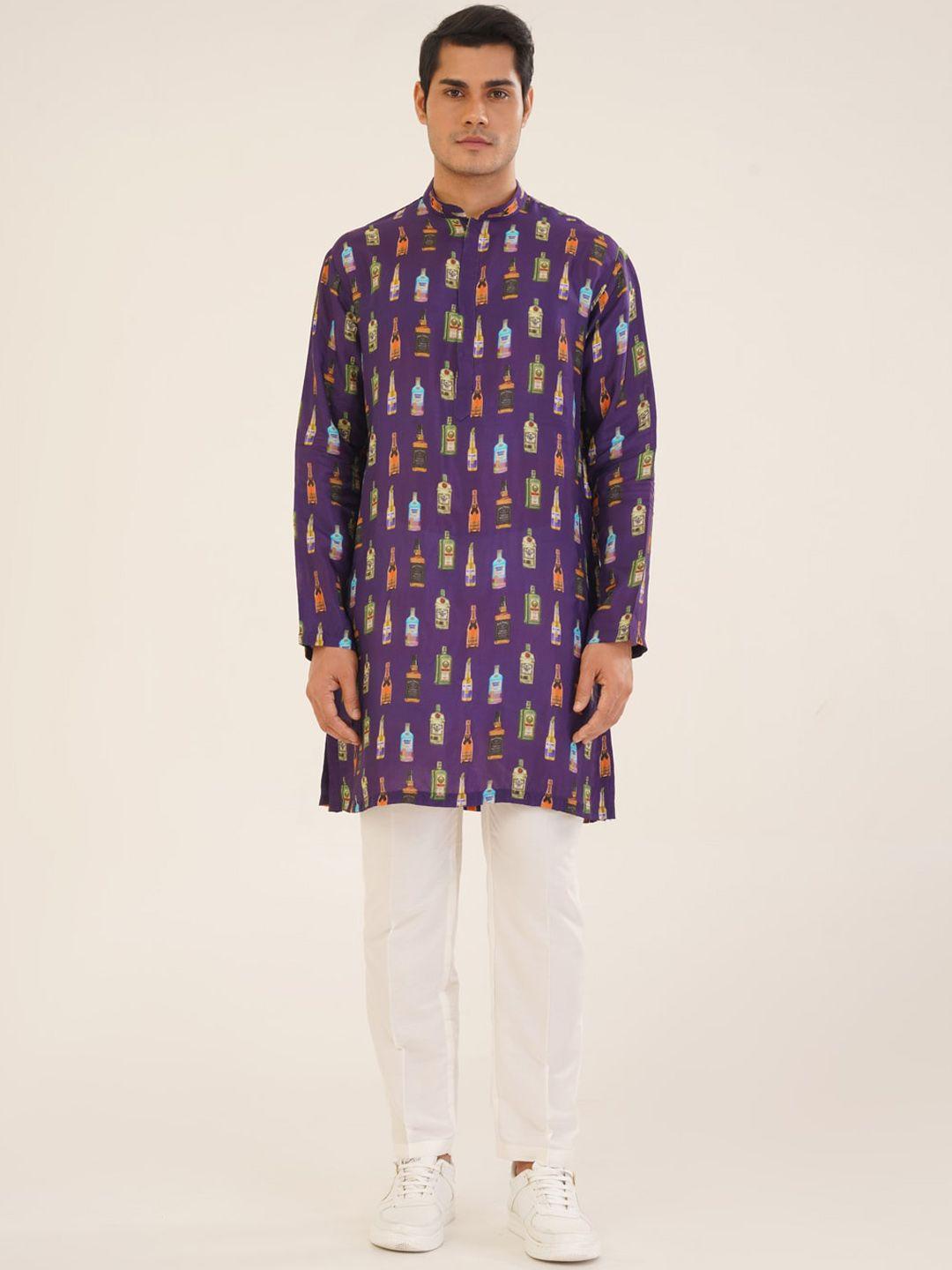 kalpraag quirky printed regular kurta with trousers