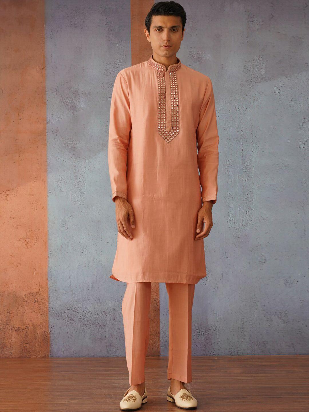 kalpraag regular mirror work kurta with trousers