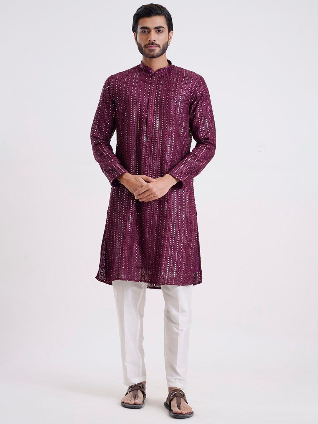 kalpraag sequinned kurta with trousers