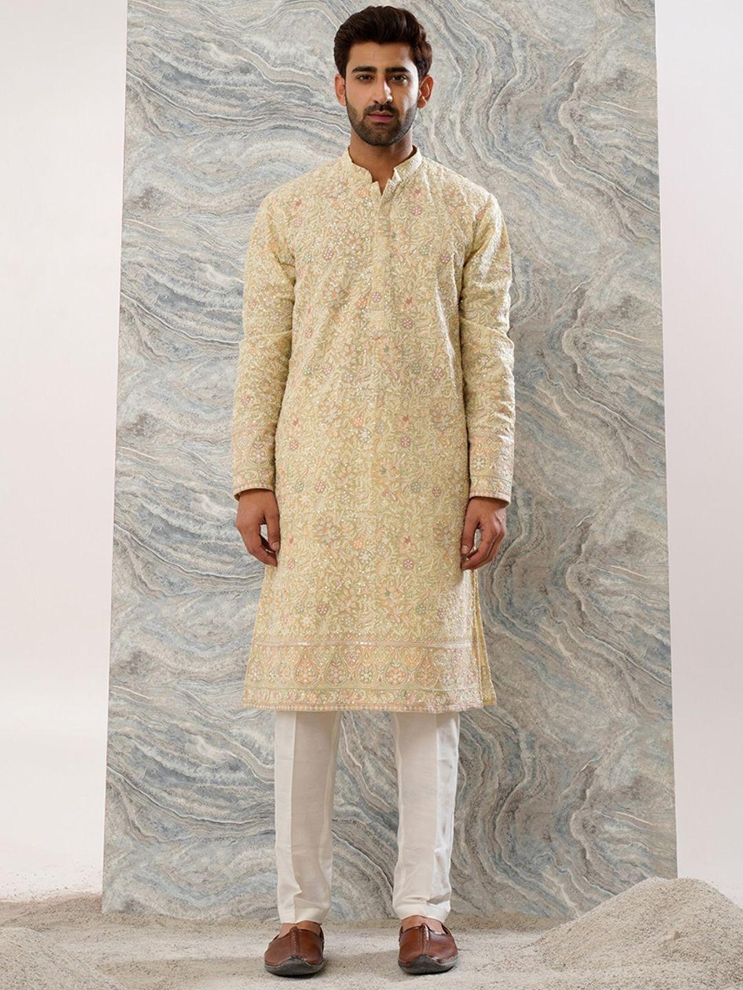 kalpraag sequinned kurta with trousers